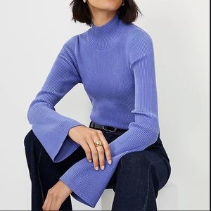 Flare Sleeve Mock Neck Sweater